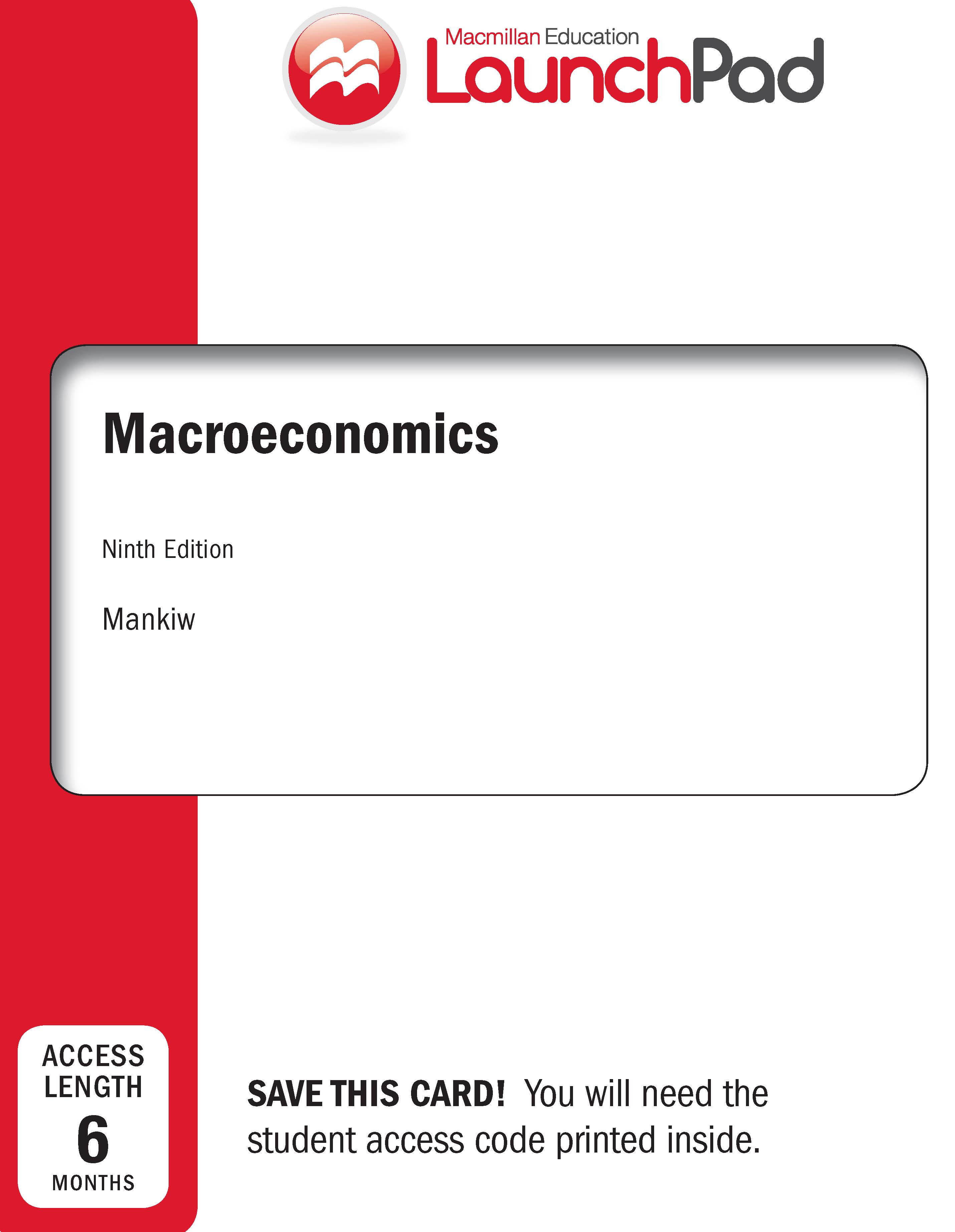 Cover Image LaunchPad for Mankiw's Macroeconomics (Six Month Access) 9th Edition