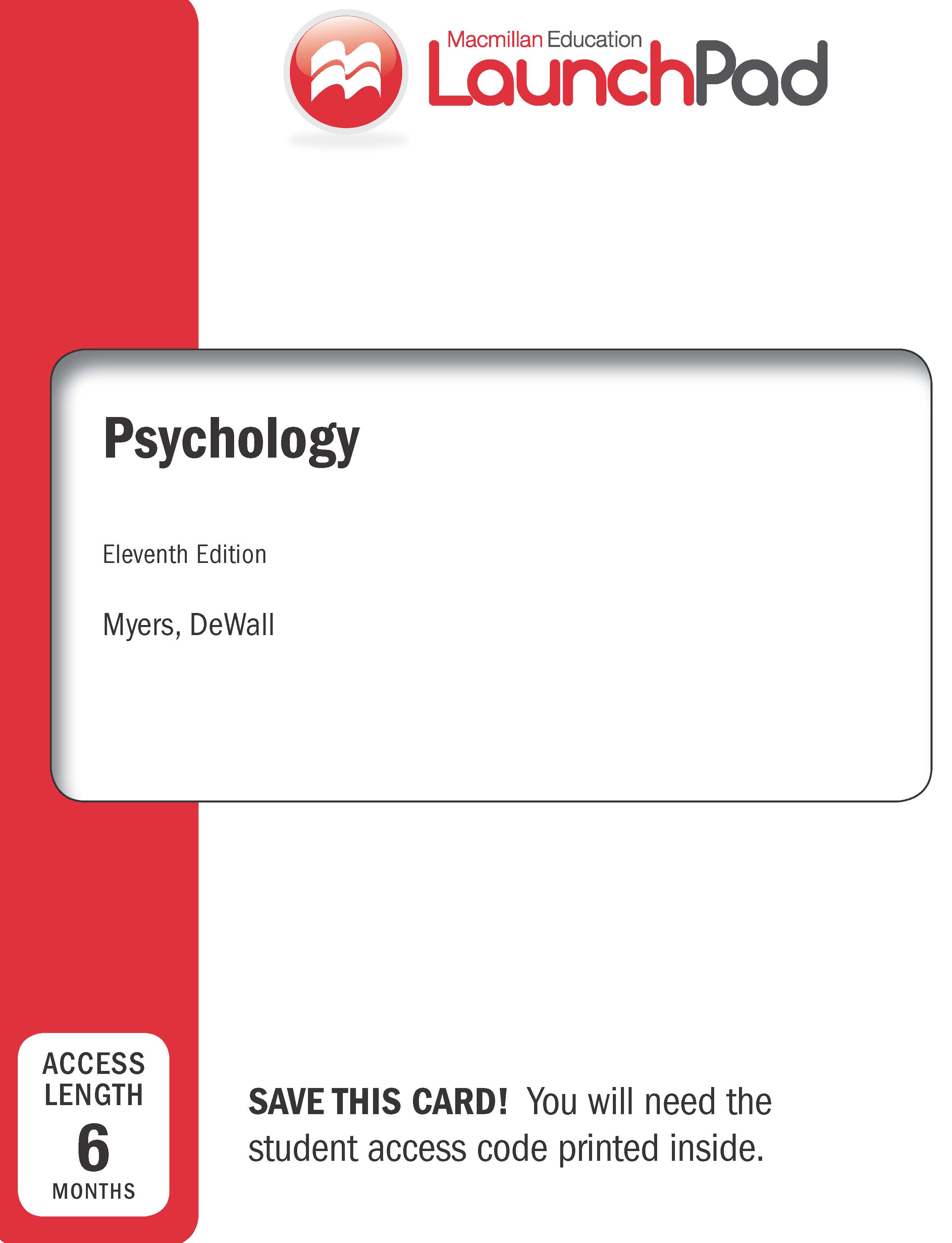 Cover Image LaunchPad for Psychology (Six Month Access) 11th Edition
