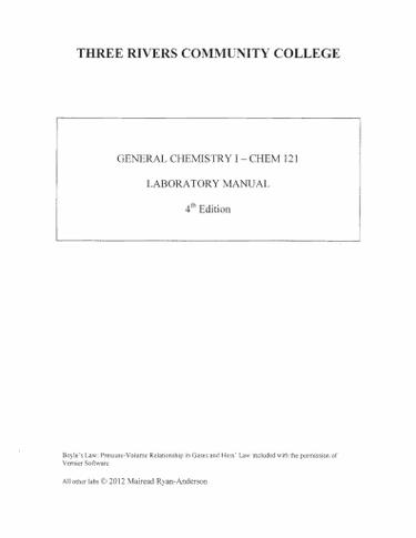 CHEM 121 Lab Manual