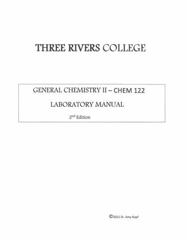 CHEM 122 - Laboratory Manual 