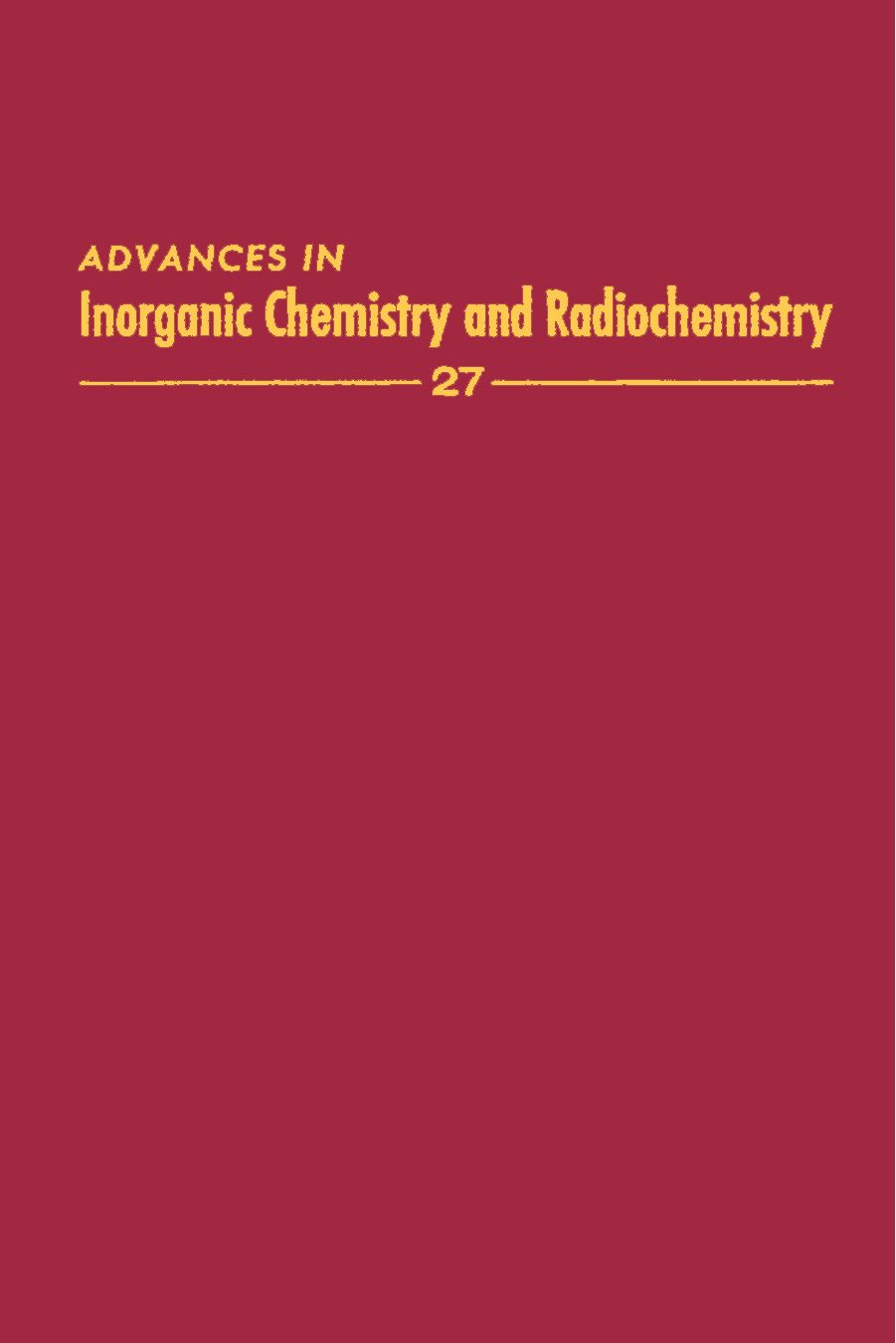 Cover image for Advances in Inorganic Chemistry