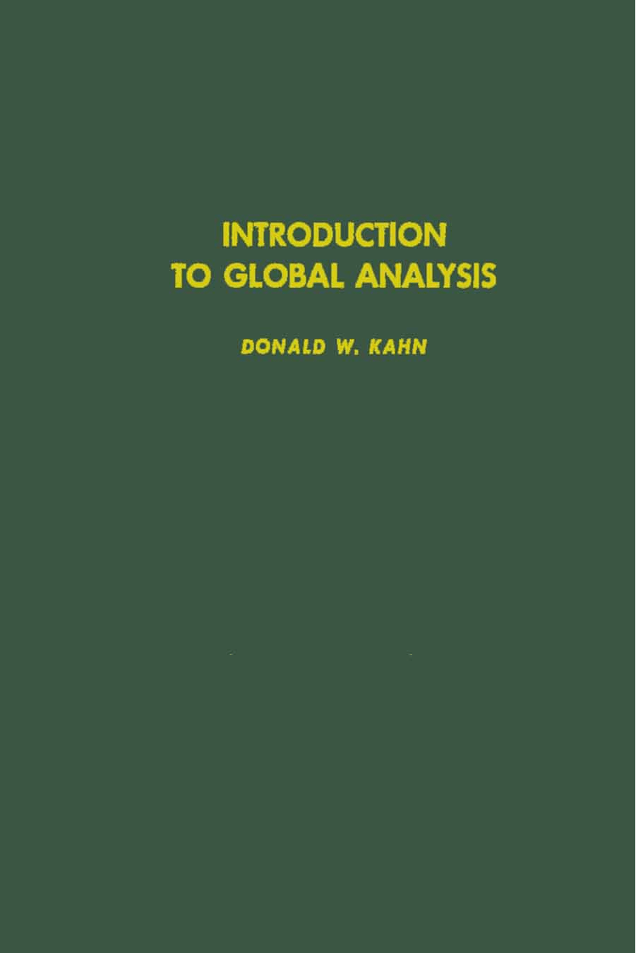 Cover image for Introduction to Global Analysis