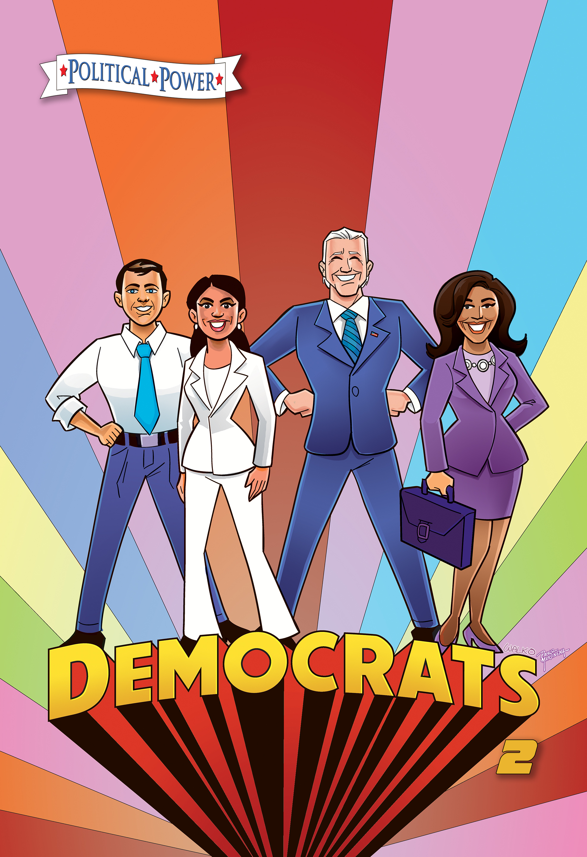 Cover image for Political Power: Democrats 2: Joe Biden, Kamala Harris, Pete Buttigieg and Alexandria Ocasio-Cortez