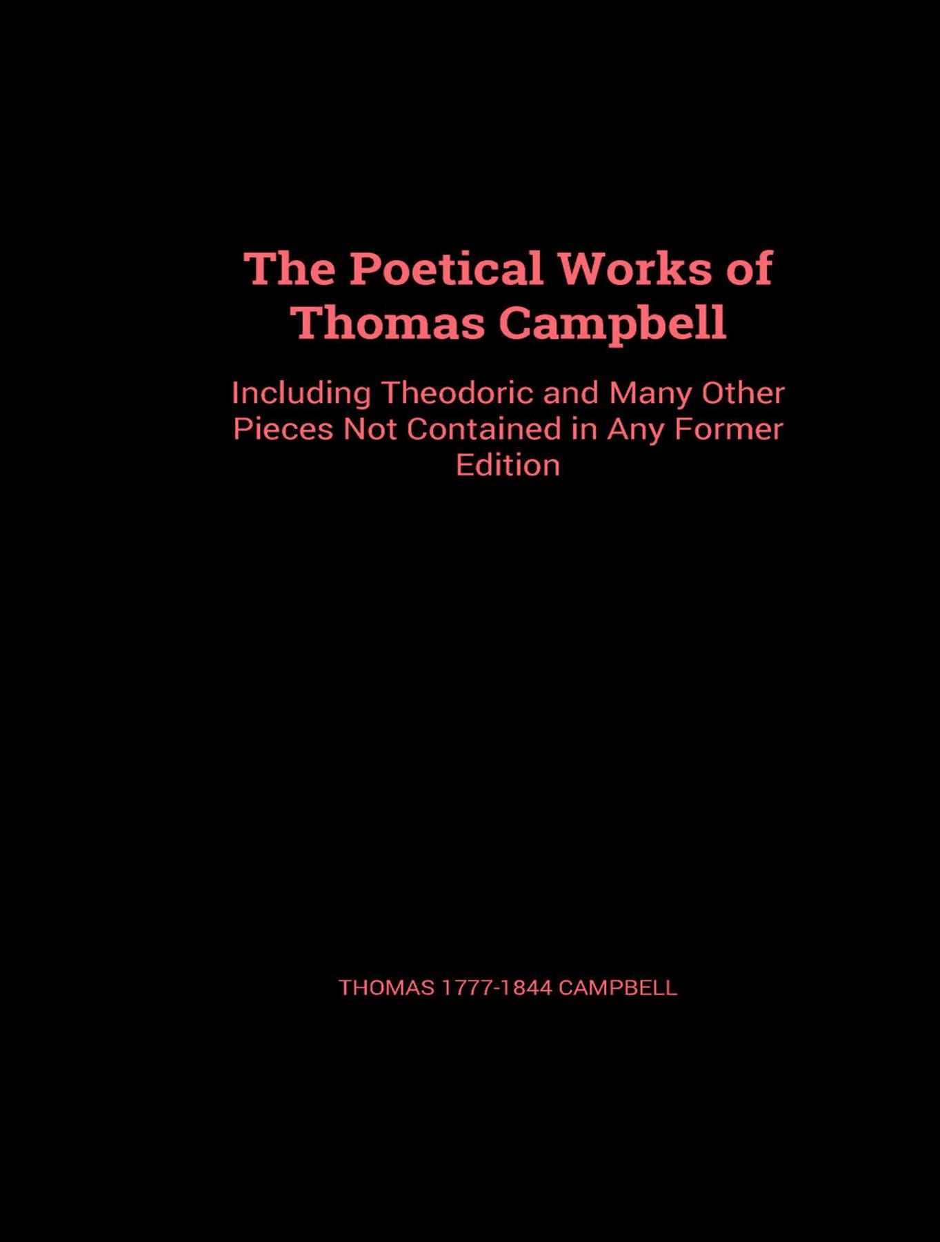 Cover image for The Poetical Works of Thomas Campbell