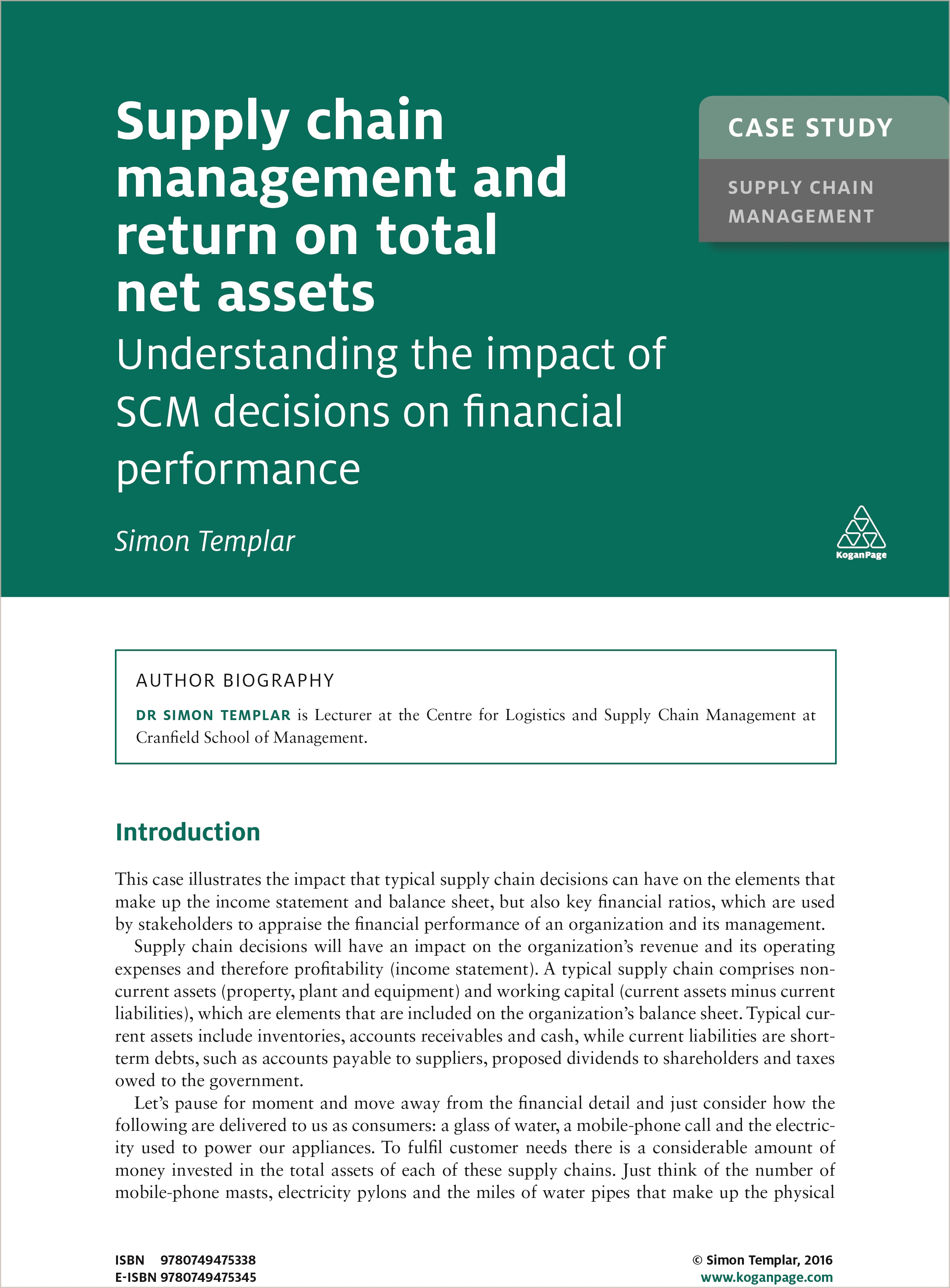 Cover image for Case Study: Supply Chain Management and Return on Total Net Assets