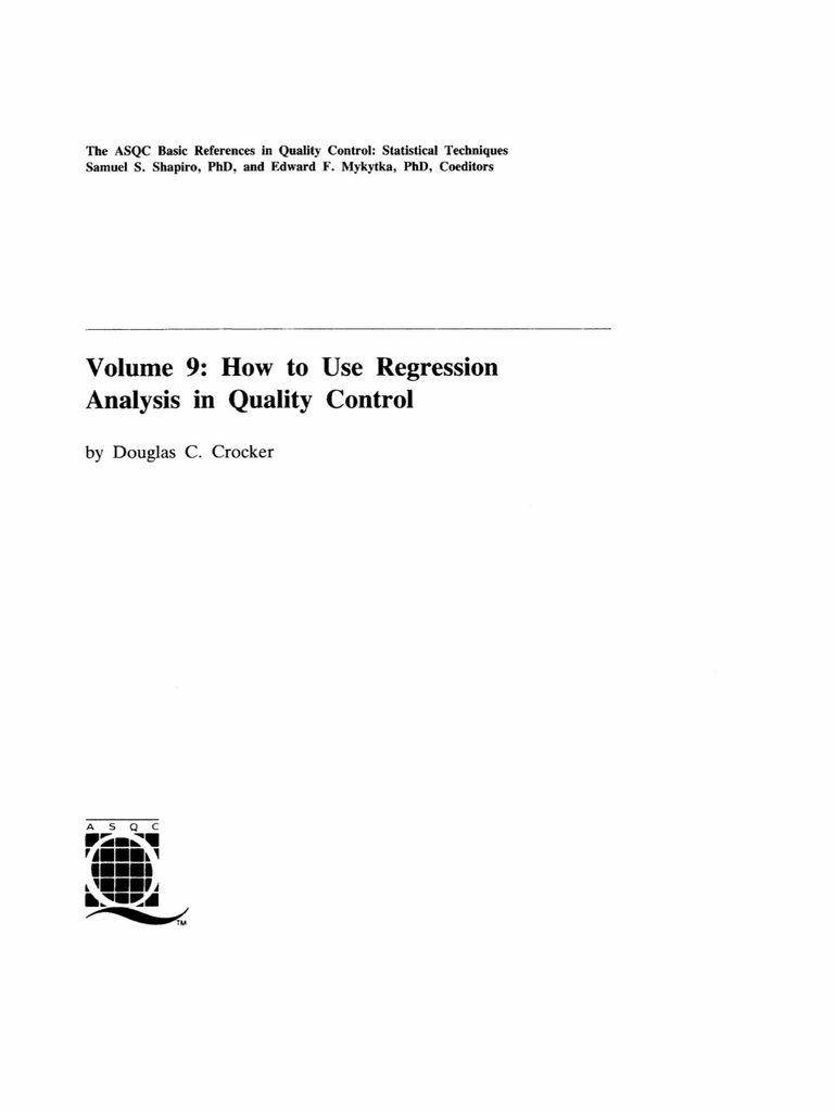 How to Use Regression Analysis in Quality Control