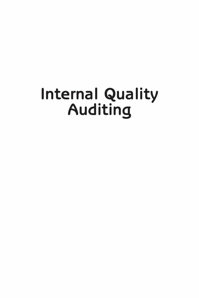 Internal Quality Auditing