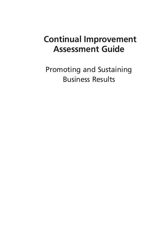 Continual Improvement Assessment Guide