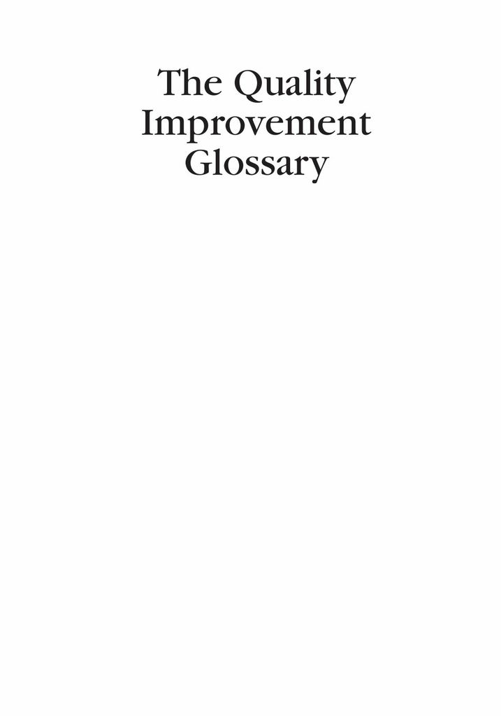 The Quality Improvement Glossary