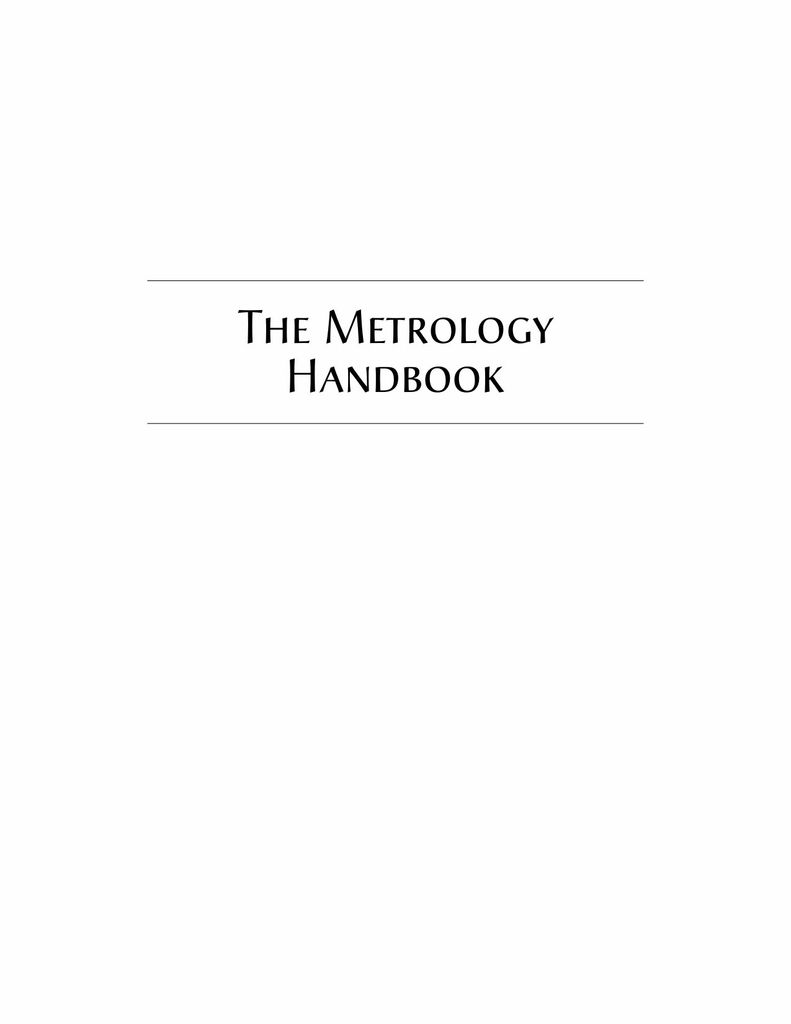 The Metrology Handbook