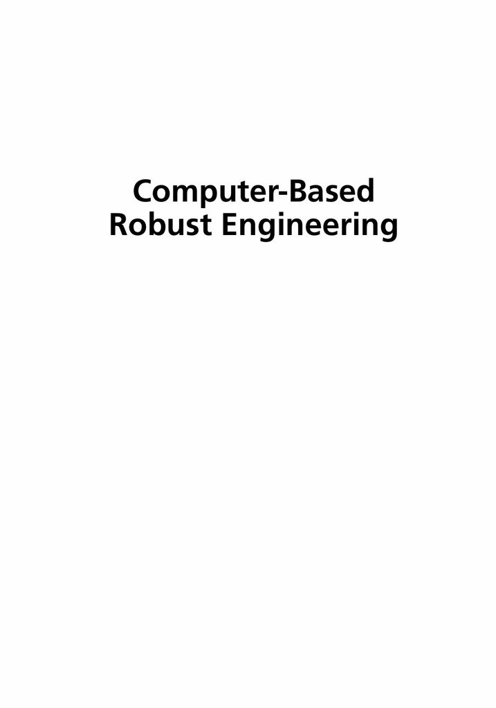 Computer-Based Robust Engineering