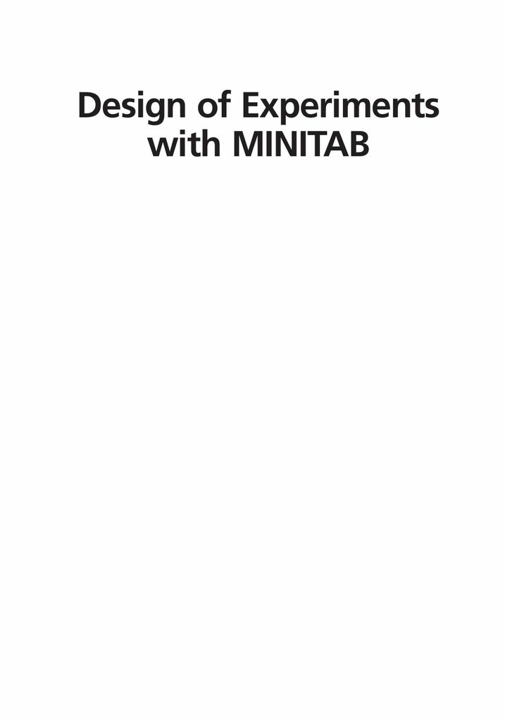 Design of Experiments with MINITAB
