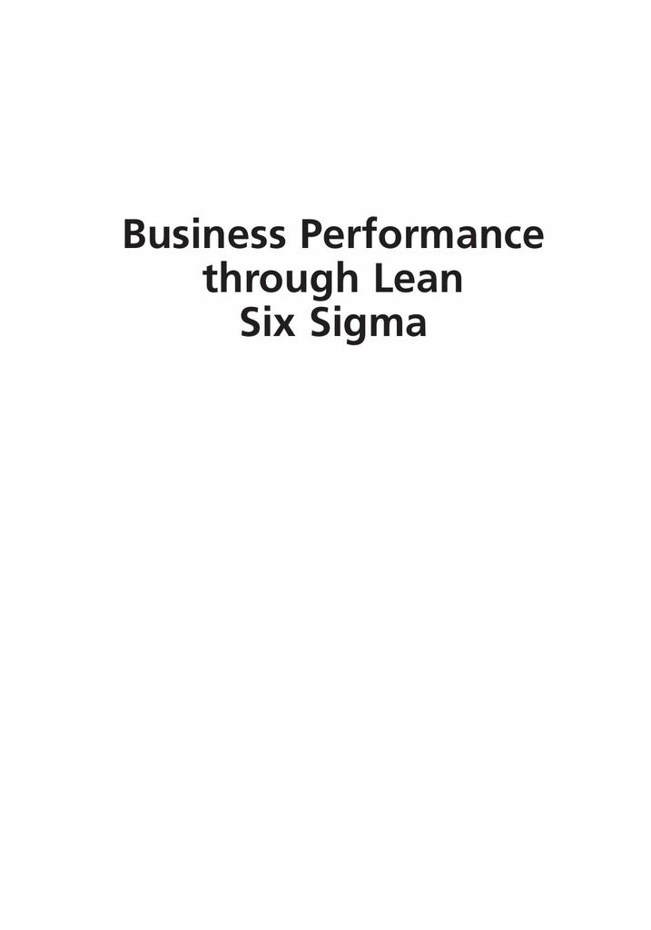 Business Performance through Lean Six Sigma