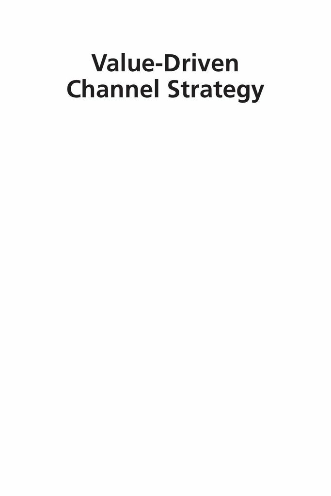 Value-Driven Channel Strategy