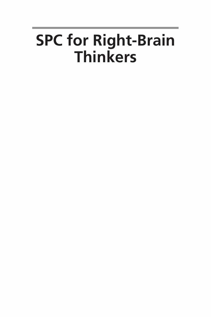 SPC for Right-Brain Thinkers