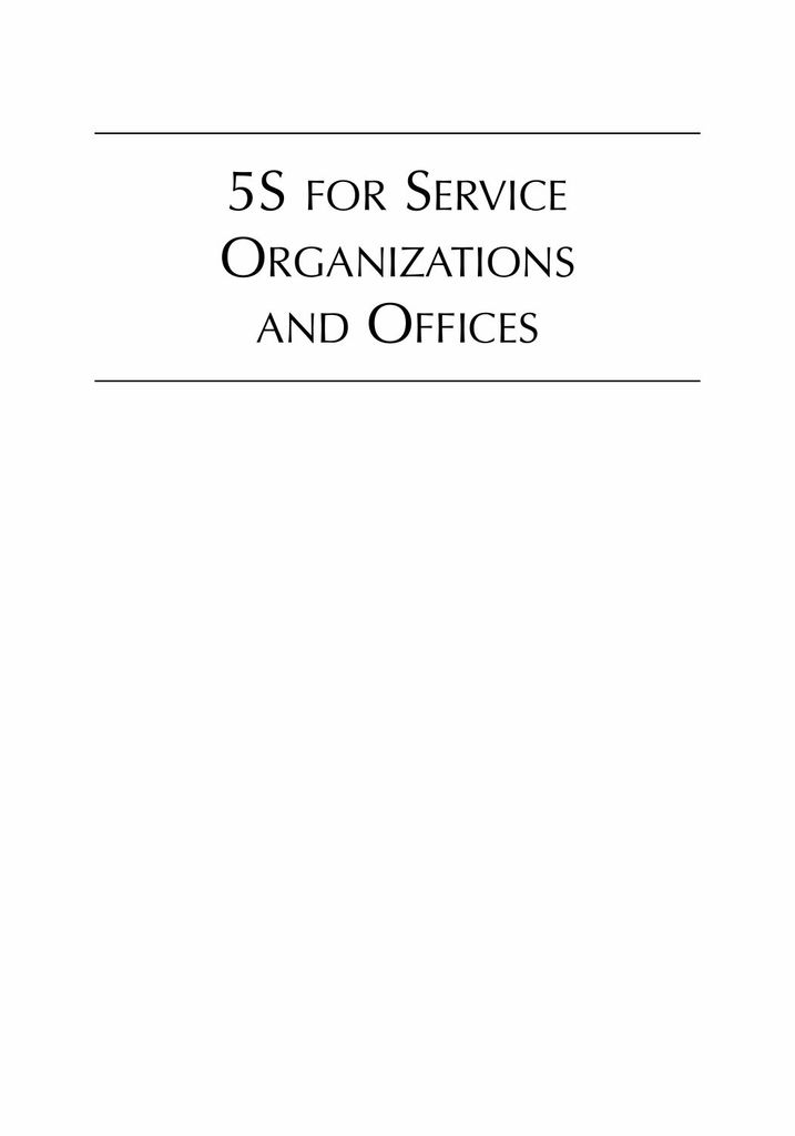 5S for Service Organizations and Offices