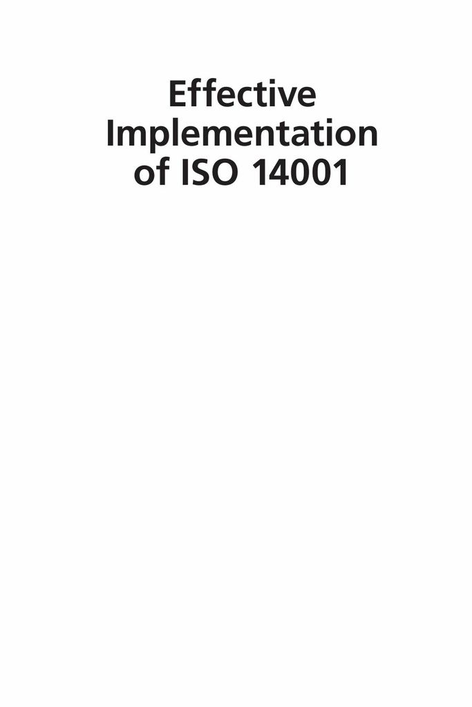 Effective Implementation of ISO 14001