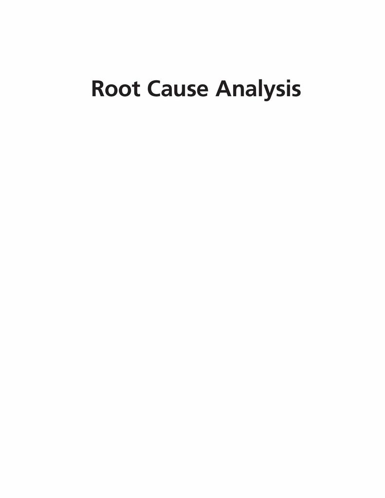 Root Cause Analysis