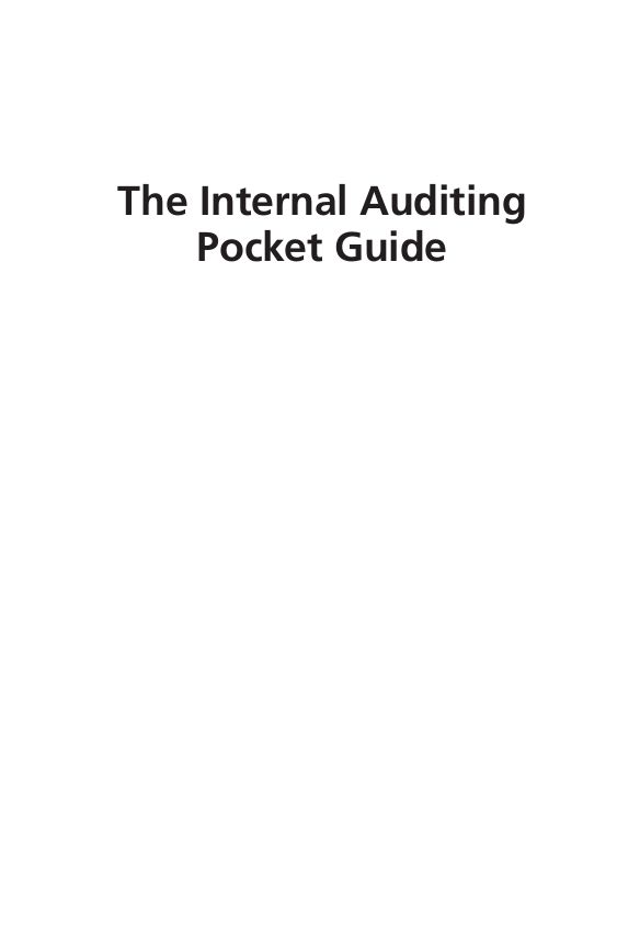 The Internal Auditing Pocket Guide