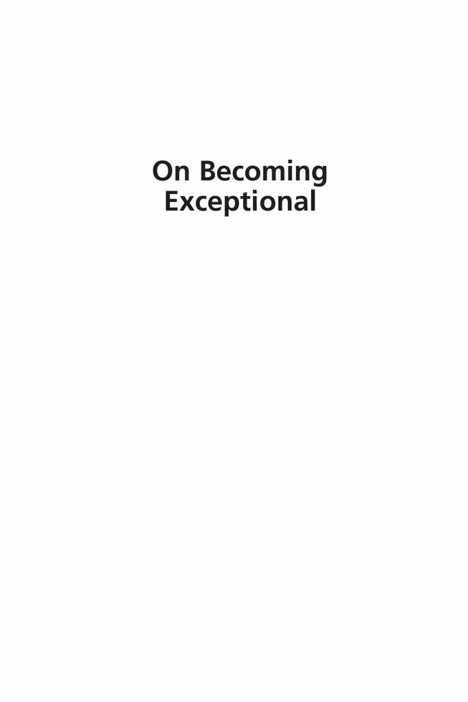 On Becoming Exceptional