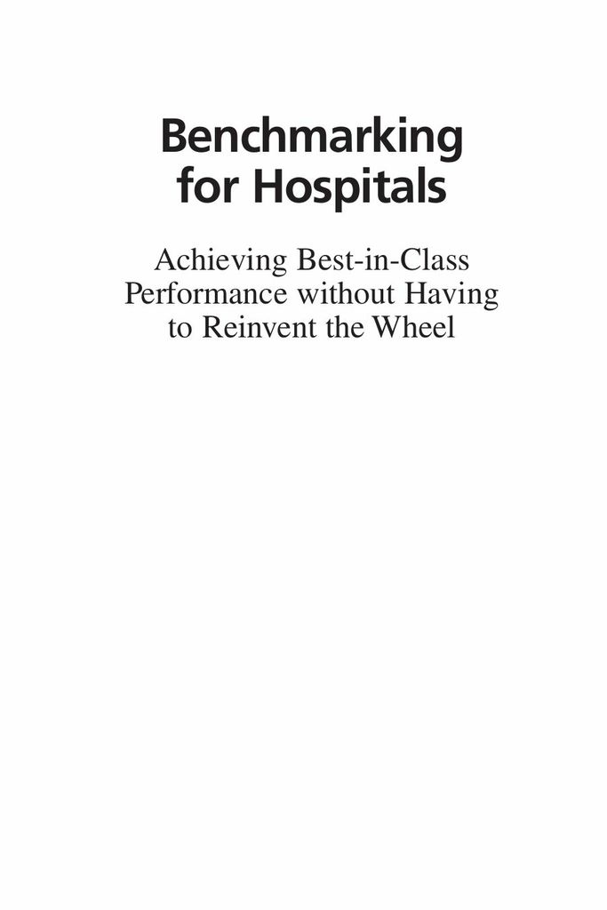 Benchmarking for Hospitals