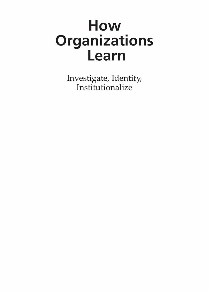 How Organizations Learn