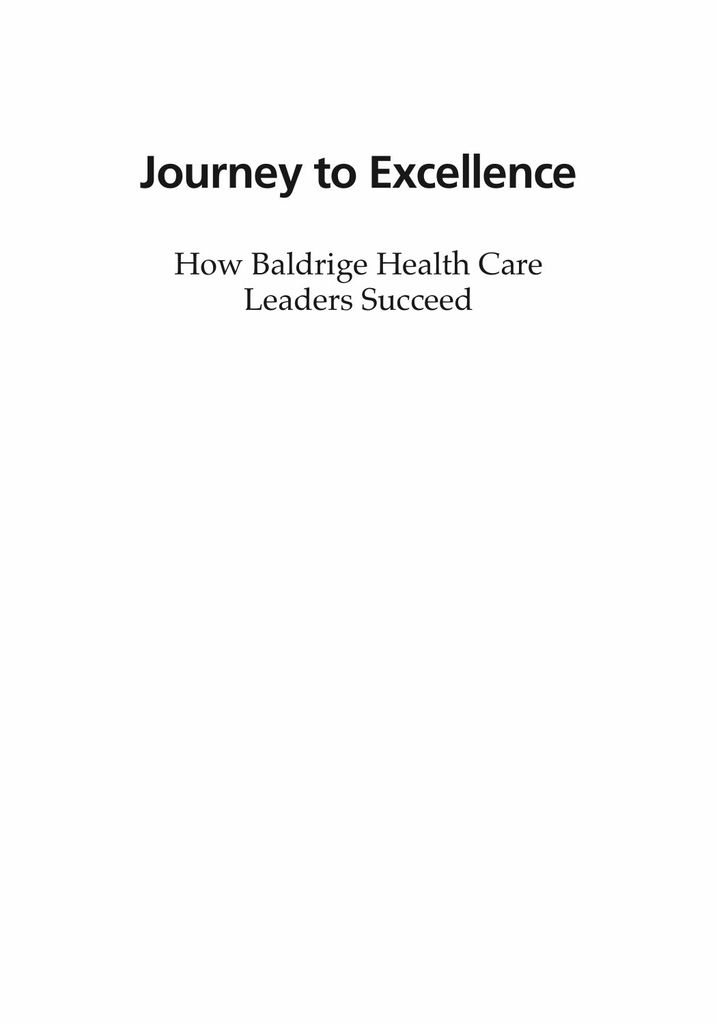 Journey to Excellence