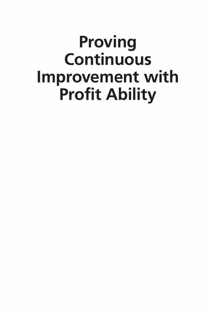 Proving Continuous Improvement with Profit Ability