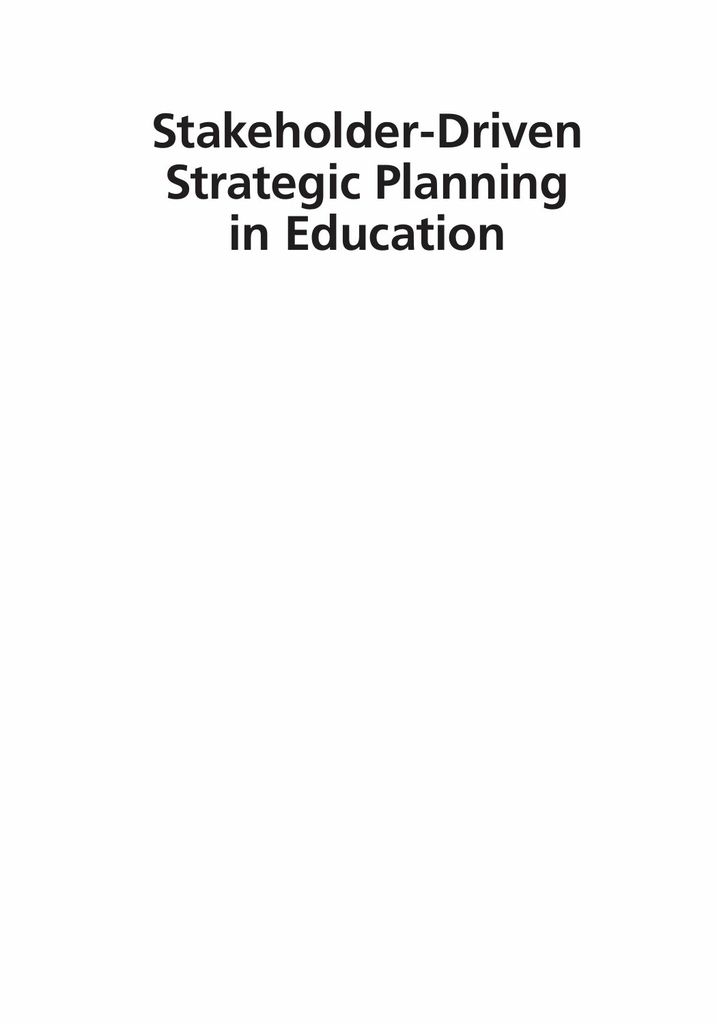 Stakeholder-Driven Strategic Planning in Education