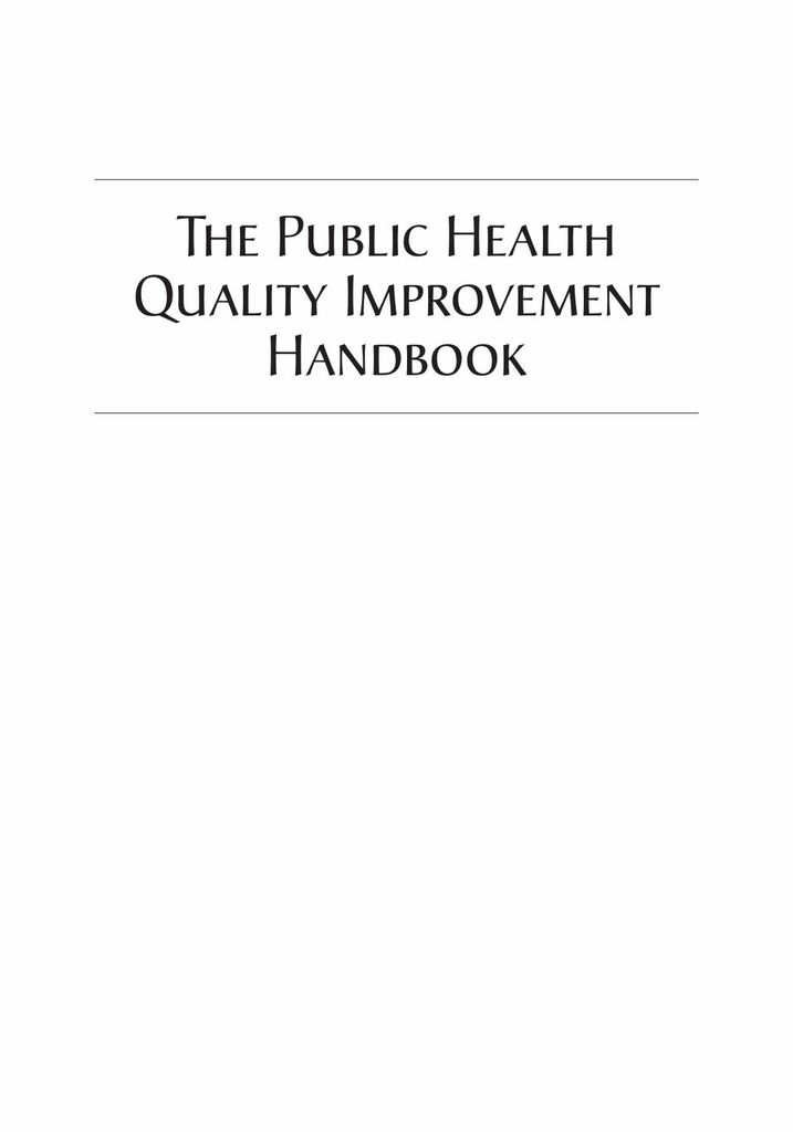 The Public Health Quality Improvement Handbook