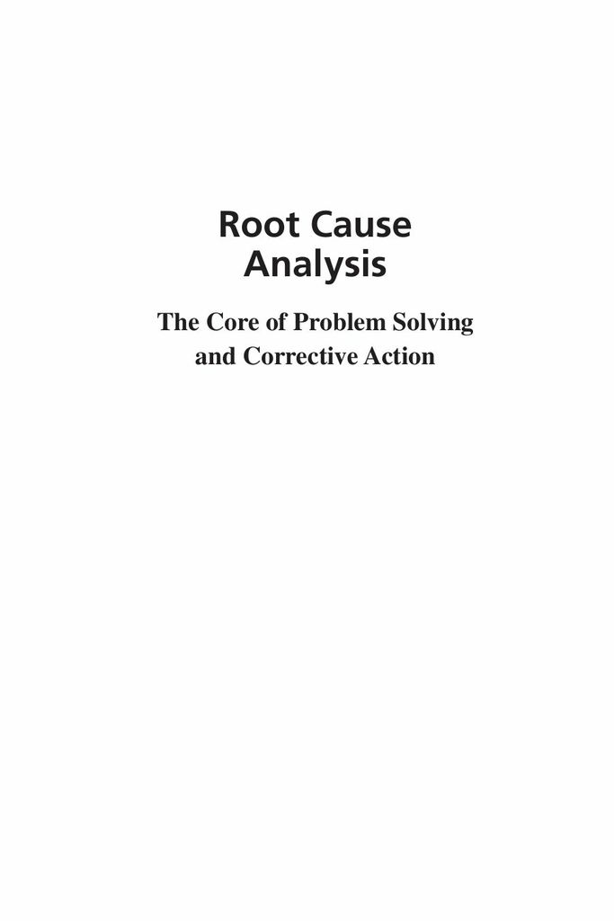 Root Cause Analysis