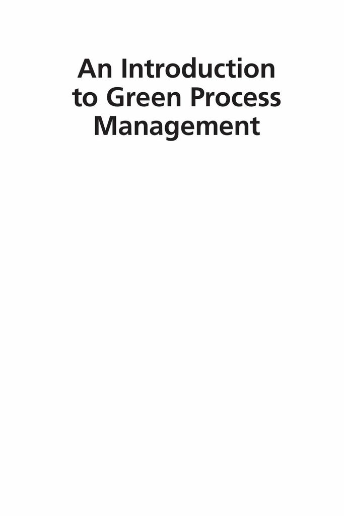 An Introduction to Green Process Management