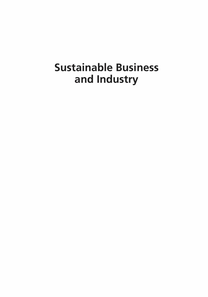 Sustainable Business and Industry