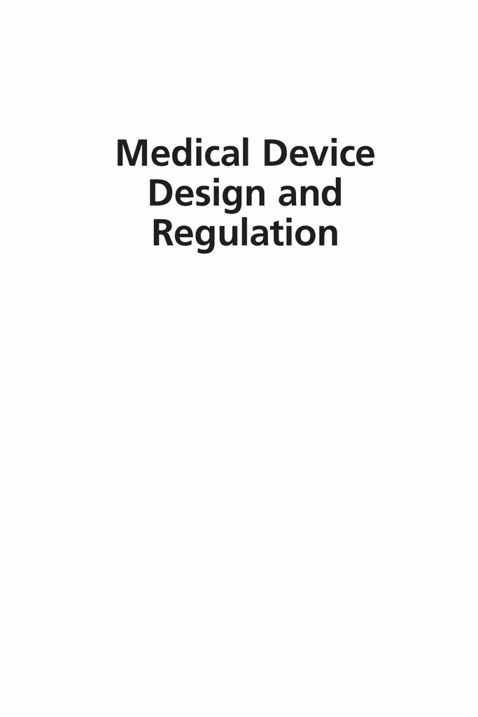 Medical Device Design and Regulation