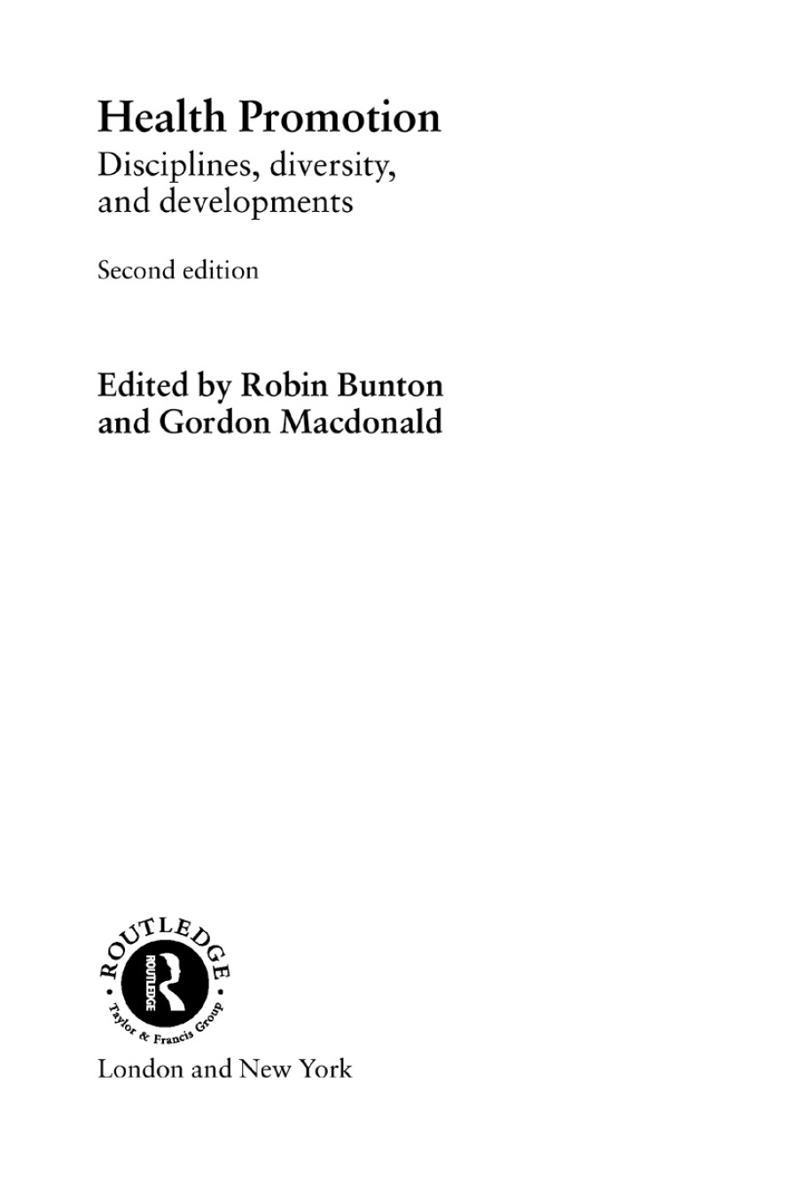 Cover image for Health Promotion