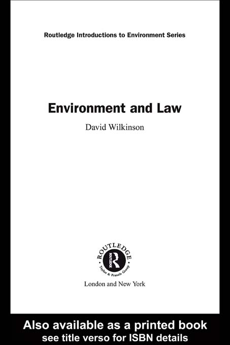 Cover image for Environment and Law
