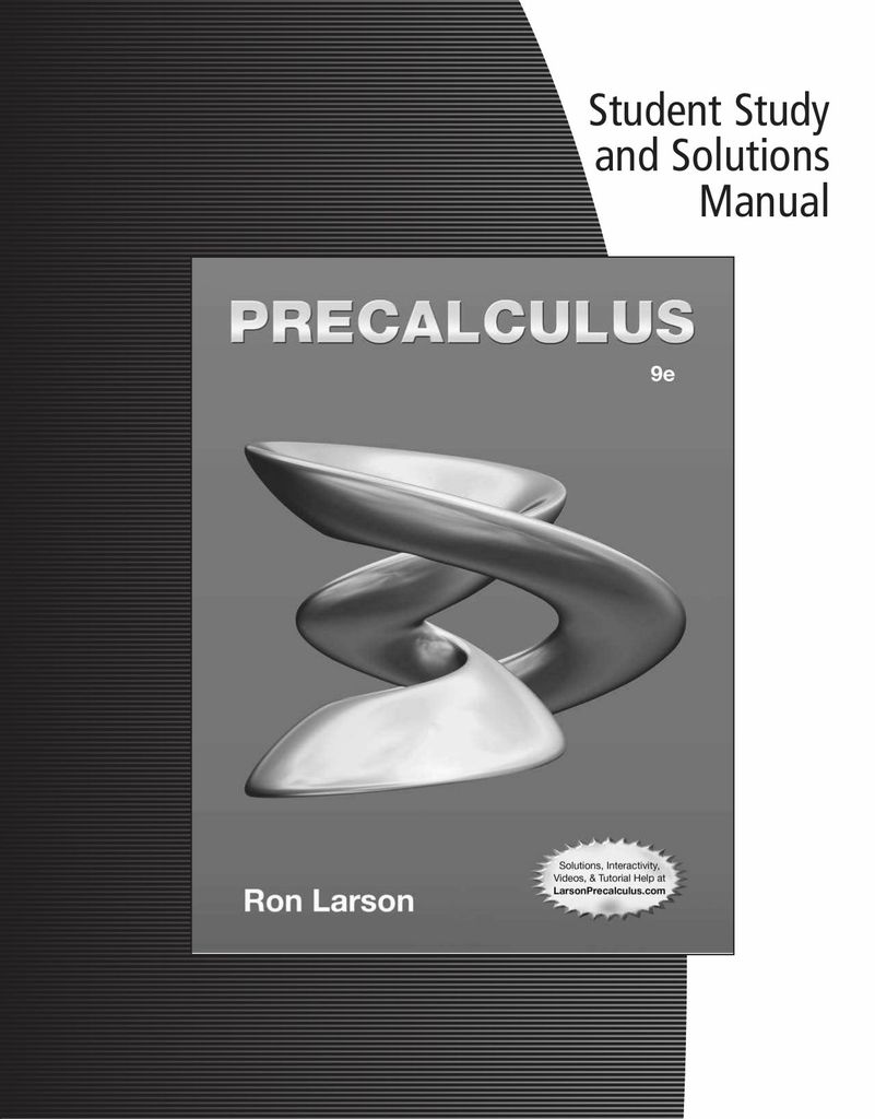 Student Solutions Manual for Larson's Precalculus