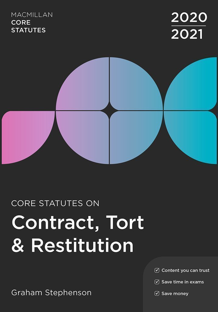 Cover image for Core Statutes on Contract, Tort & Restitution 2020-21