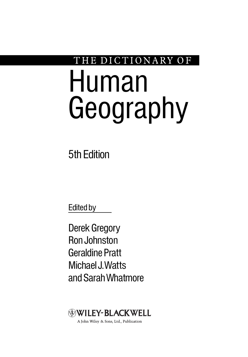 Human Geography Textbook Wiley