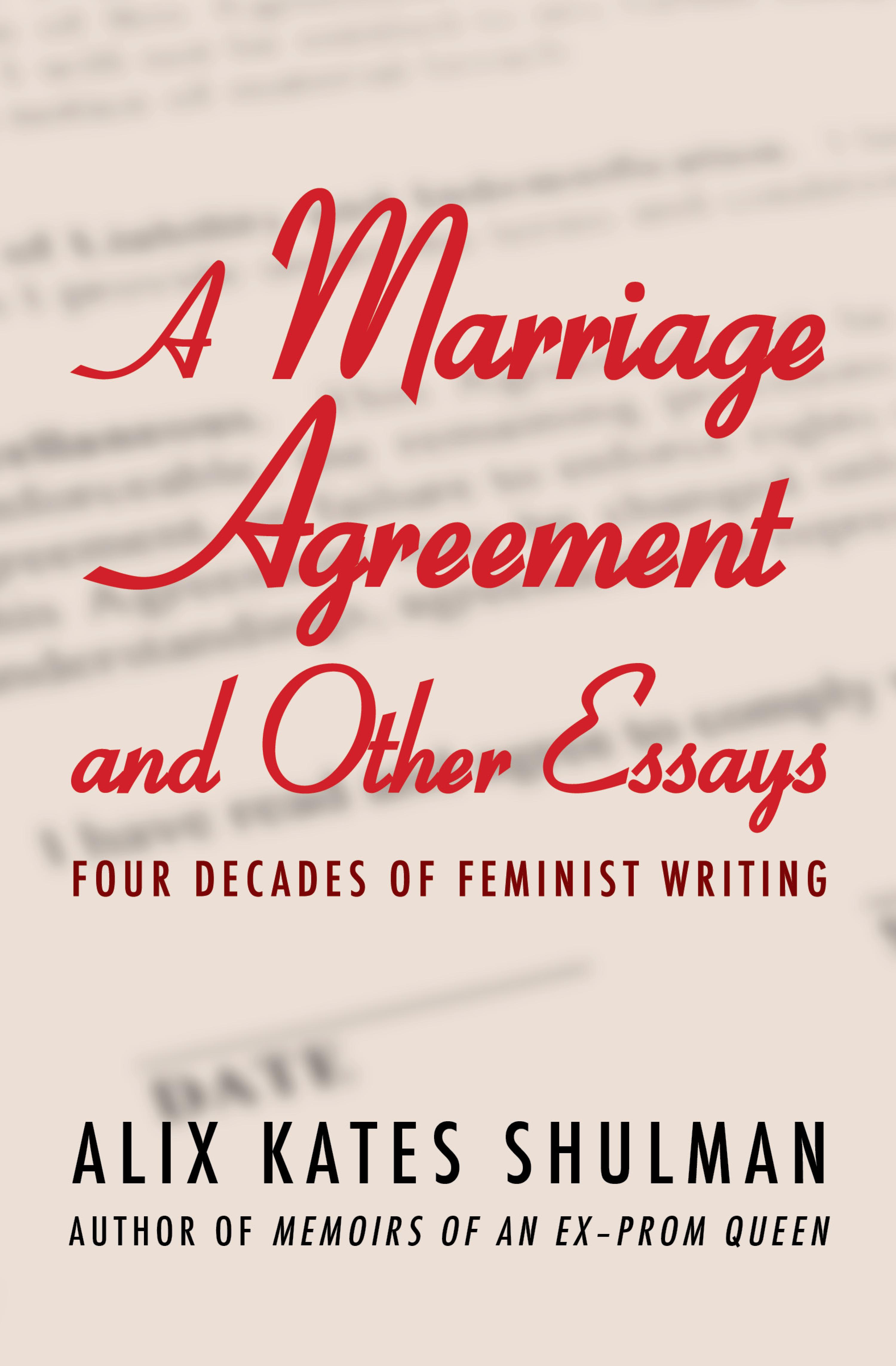 Cover image for A Marriage Agreement and Other Essays