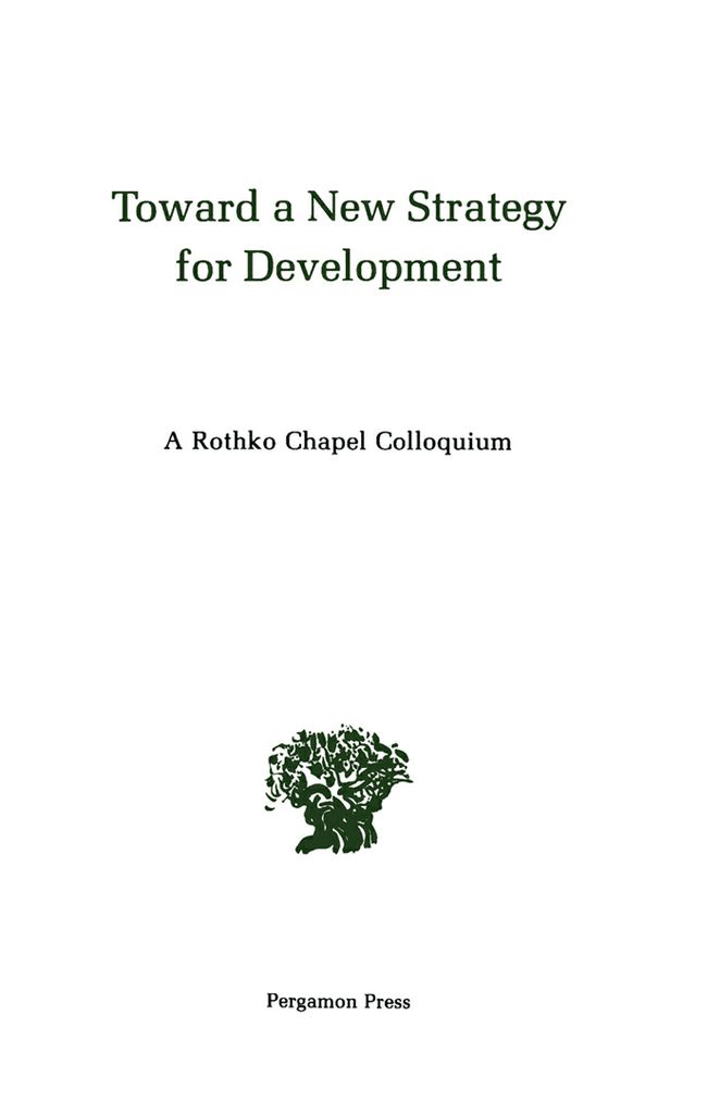 Cover image for Toward a New Strategy for Development