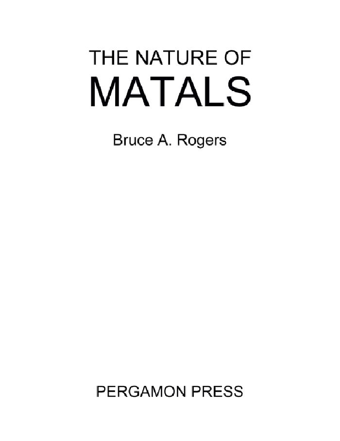 Cover image for The Nature of Metals