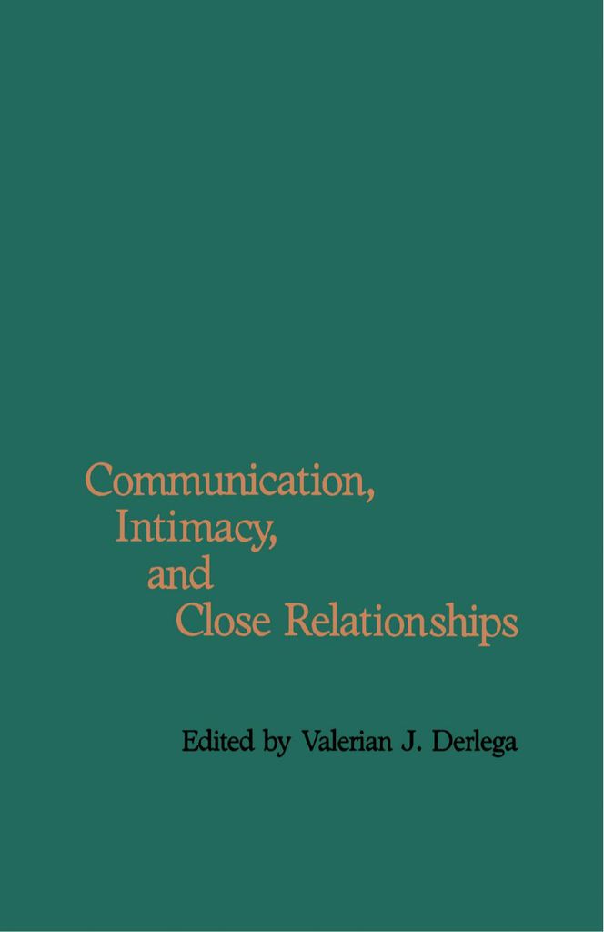 Cover image for Communication, Intimacy, and Close Relationships