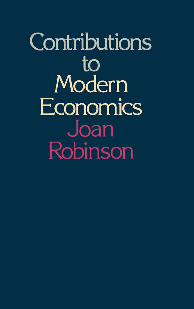 Cover image for Contributions to Modern Economics