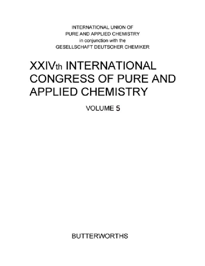 Cover image for XXIVth International Congress of Pure and Applied Chemistry