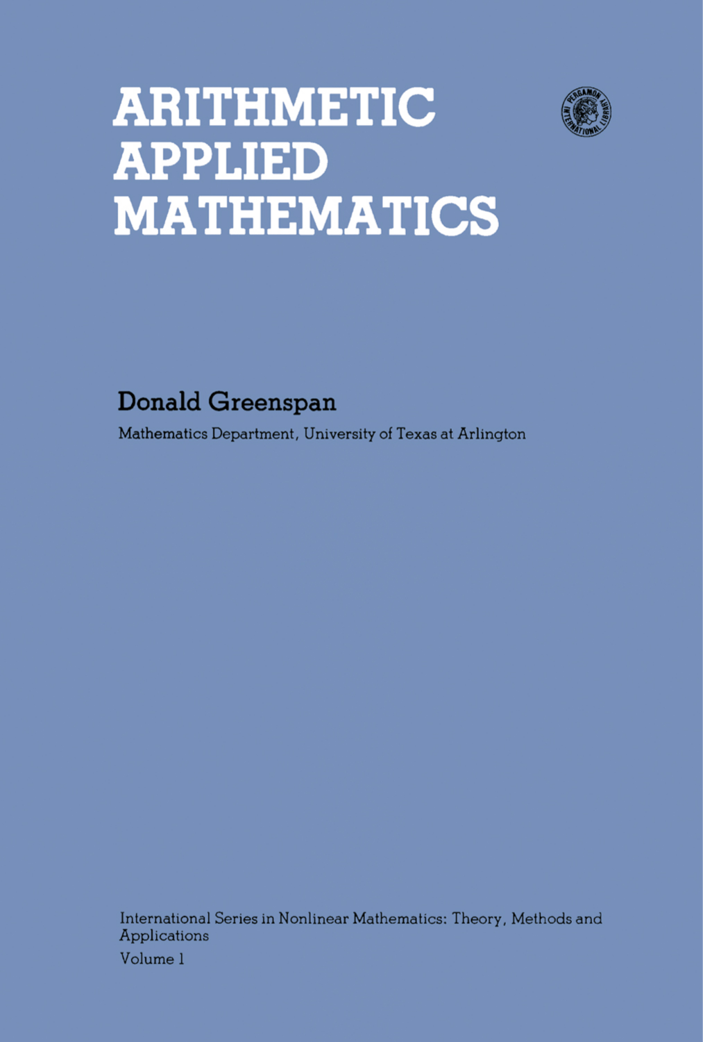 Cover image for Arithmetic Applied Mathematics