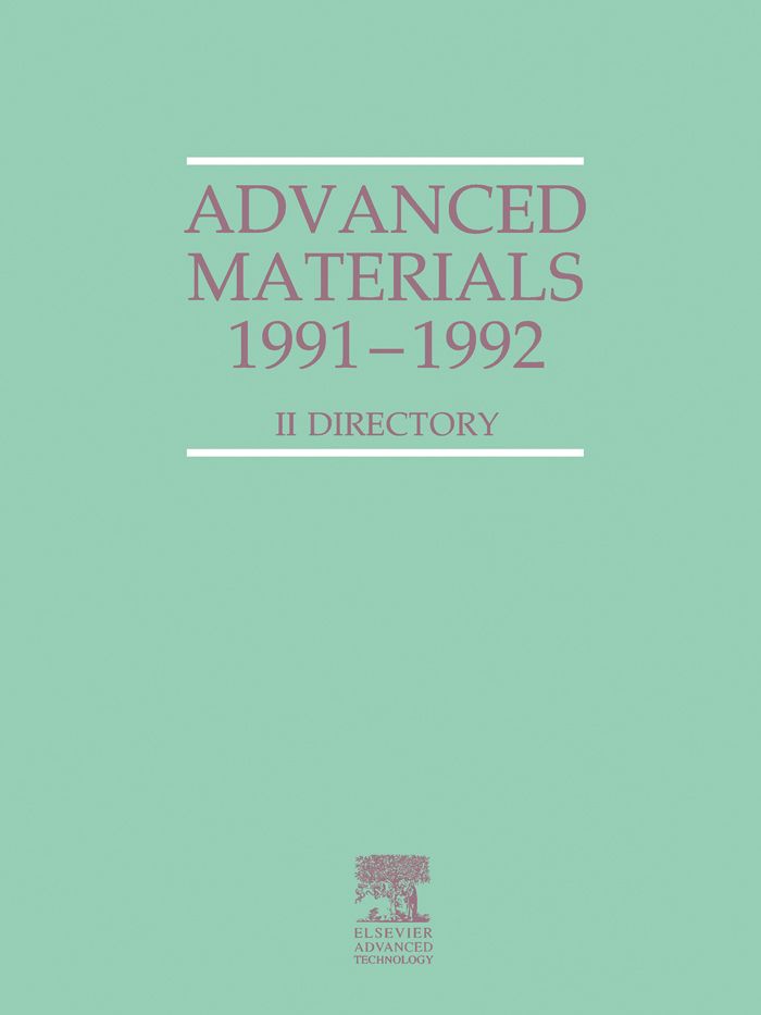 Cover image for Advanced Materials 1991-1992
