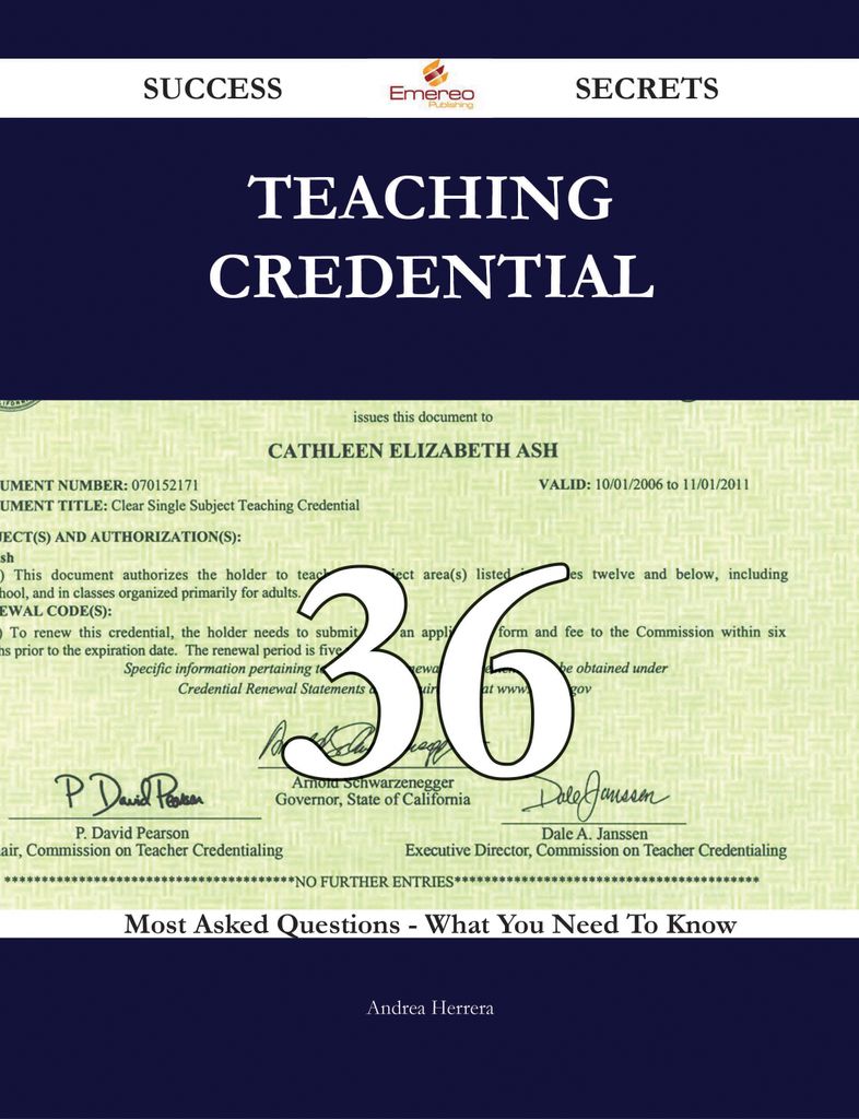 Teaching credential 36 Success Secrets - 36 Most Asked Questions On Teaching credential - What You Need To Know