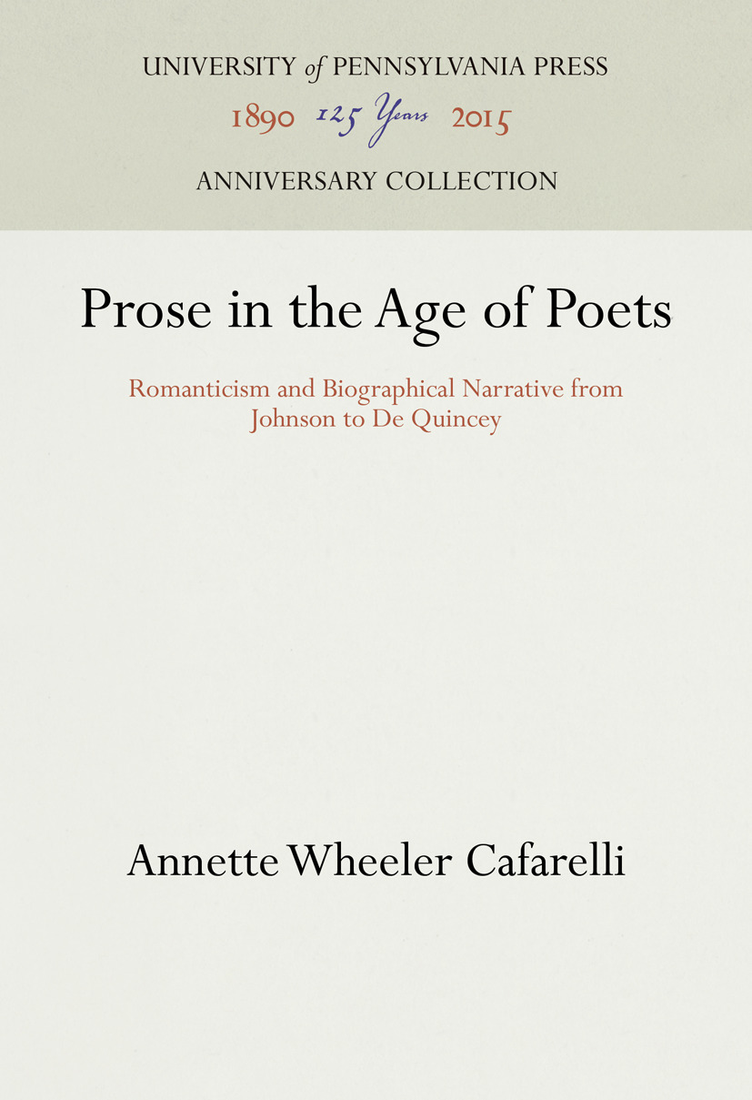 Cover image for Prose in the Age of Poets