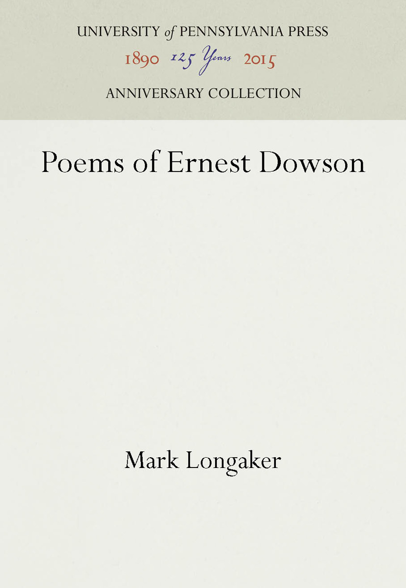 Cover image for Poems of Ernest Dowson